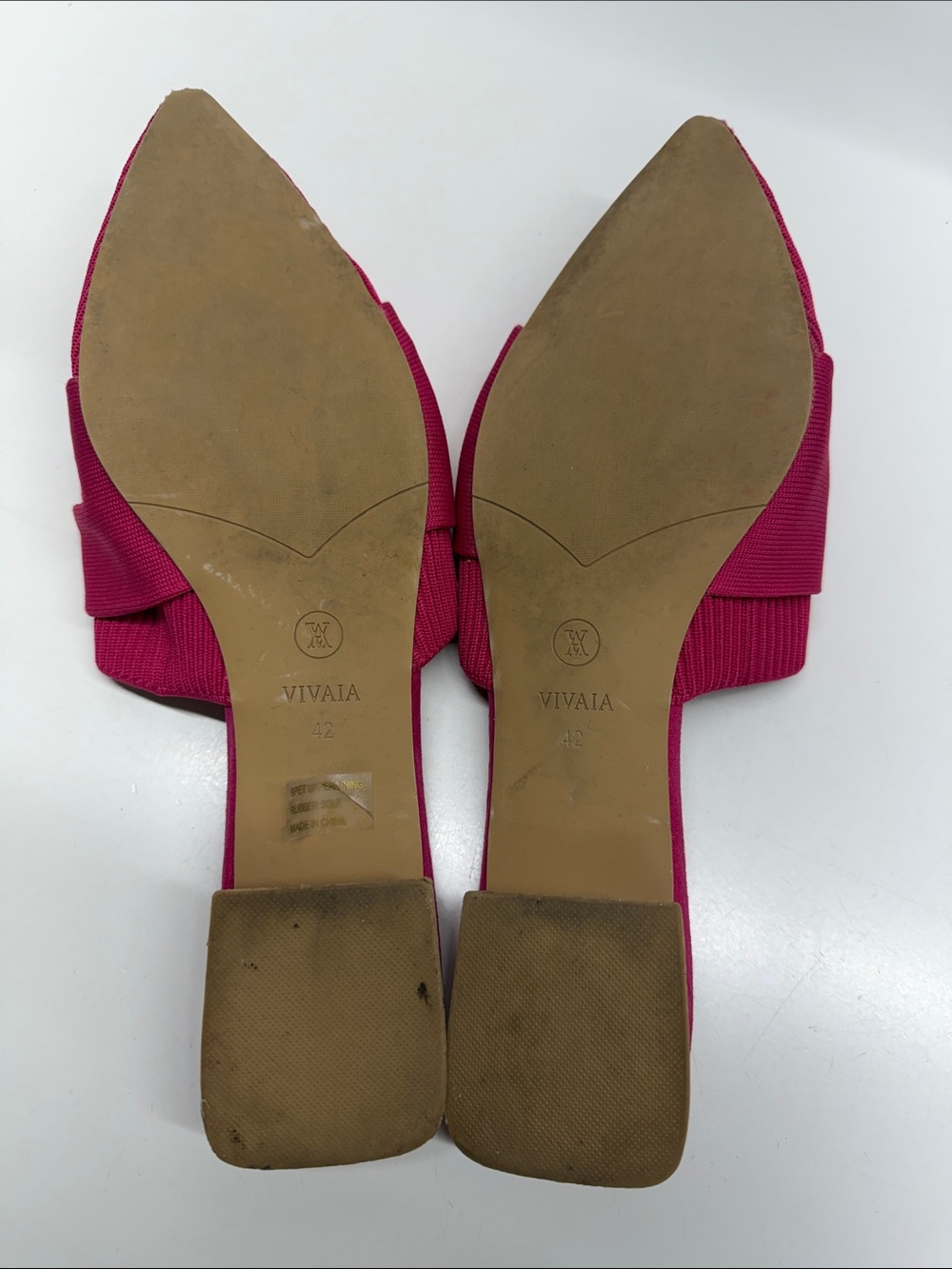 Vivaia Yaffa Pro Pointed Toe Knot Sandals Mules Slip On Kitten Heels Pink 10.5 - Picture 7 of 9